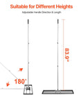 Lawn Leveling Rake With 83.9 Inch Handle And 36x10 Inch Ground Plate, Rust Resistant Carbon Steel, Adjustable 3 Heights