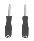 Two Piece 1/4 Inch Drive Socket Spinner Set With Comfortable Grip Handle For Auto Repair And Maintenance And Quick Replacement Tools Kit In Durable Steel Black And Silver, showing front handles.