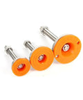 Set Of 4 Heavy Duty Adjustable Leveling Feet, Rock Solid Carbon Steel Levelers With 50mm Rubber Base, Stop Jittery Furniture In Its Tracks, Pro Grade Shock Absorbing Legs Lock Down Your Setup For Max Stability - three sizes with orange rubber base