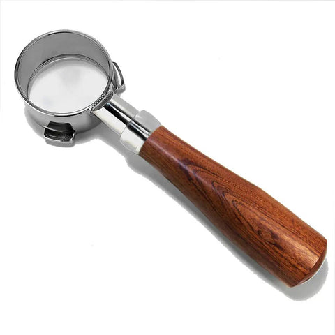 54mm Naked Bottomless Portafilter For Breville BES870 878 880 Series with wooden handle, stainless steel head.
