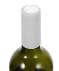 Snag These White PVC Heat Shrink Wine Bottle Caps A Dope One Hundred Pack, snug fit on an olive green wine bottle.