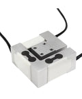 Six Axis Force Torque Sensor For Robotic Arm Joints Beefed Up Rugged Industrial Grade High Precision Multi Axis Dynamic Detection 30 Kg Payload Ready For Real Time Feedback And Easy Integration. View of compact metallic sensor with cables.
