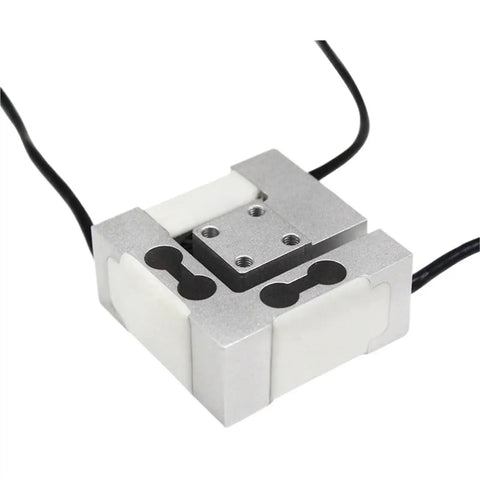 Six Axis Force Torque Sensor For Robotic Arm Joints Beefed Up Rugged Industrial Grade High Precision Multi Axis Dynamic Detection 30 Kg Payload Ready For Real Time Feedback And Easy Integration. View of compact metallic sensor with cables.