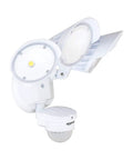 60W Waterproof LED Outdoor Motion Sensor Security Light With 3 Adjustable Heads And 6000 Lumen Brightness For Your Go To Driveways And Yards ETL Certified White angled view