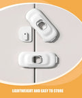 4 Pack Babyproof Cabinet Locks For Cabinets Drawers And Fridges Adjustable Length Easy Install White ABS Safety Locks For Kitchen