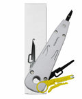 Pro Grade Impact Punch Down Tool And Integrated Wire Stripper RJ45 Crimping Kit For Cat6 Cat5e Ethernet Cables Quick Trim Action for keystone jacks.