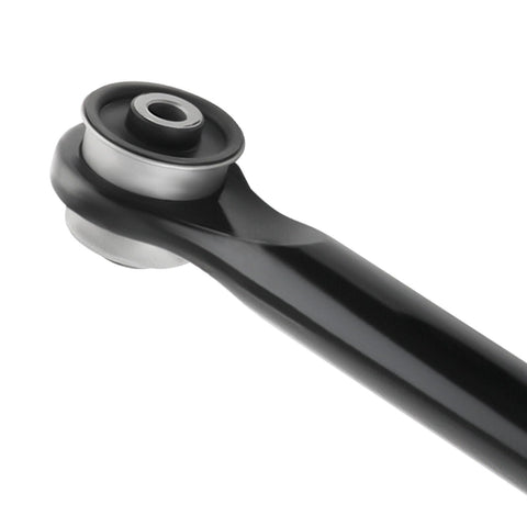 Rear Track Bar For Ram 2500 2014 2023 4x4 Adjustable 0 To 5 Inch Lift Solid Forged Steel Panhard Rod Axle Centering And Vibration Dampening Beefy Heavy Duty Off Road Upgrade close-up of black forged steel bushing end