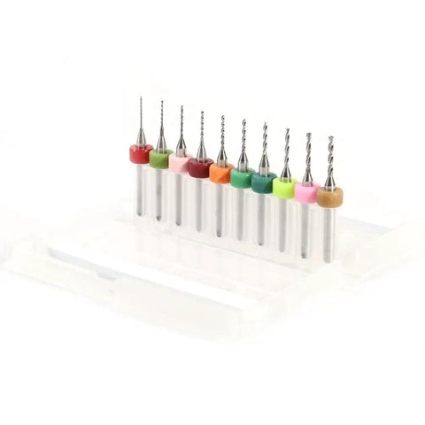 Pro Grade Tungsten Carbide PCB Micro Drill Bits Kit With Ten Piece Set In Handy Storage Case For Precise Circuit Board Drilling