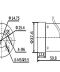 Technical drawing of High Precision Static Torque Sensor Load Cell For Accurate Torque Measurement And Calibration Of Motors, Compact Aluminum Alloy