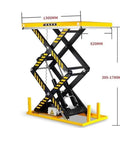 Rock Solid Electric Hydraulic Lift Table Featuring A Nasty 2200 Pound Capacity with adjustable height and steel frame for durability.
