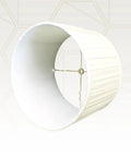 Shallow Drum English Box Pleat Lamp Shade 15 x 16 x 10 Inches Eggshell Silk Type Shantung Fabric Hand Tailored with Spider Fitter