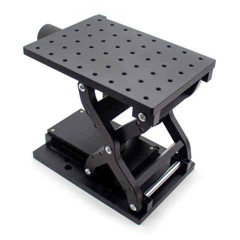Z Axis Lifting Table Manual Pro-Grade Fine-Tuning Platform For Lab Optical Setup 110mm Stroke 210x150mm Aluminum Anodized Black