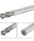 DANAIXZ four-flute high-speed steel end mill, 10 mm dia, 75 mm length; side and end views