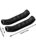 Two black Six Pack Silicone Brake Lever Sleeves Anti Slip Gel Covers for Bicycle Handlebars with size details