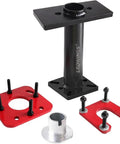 Heavy Duty Rear Axle Bearing Puller And Installer Tool Kit For 1995 To 2020 Toyota 4Runner Tacoma Tundra Hilux T100 Featuring Abs Tone Ring Removal Kit For Wheel Bearing Replacement Made Straight Up For Home Mechanics To Save Big Bucks., black steel axle bearing puller kit with red adapters