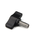 Four Piece Pack Of One Quarter Twenty By Half Inch Thumb Screws with Slick Black Aluminum Knobs and Rust Proof Stainless Steel Coarse Threads