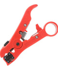 Pro Electric Stripping Pliers For RG6 And RG7 Ethernet Cables, red alloy steel wire cutters with crimping tool feature.