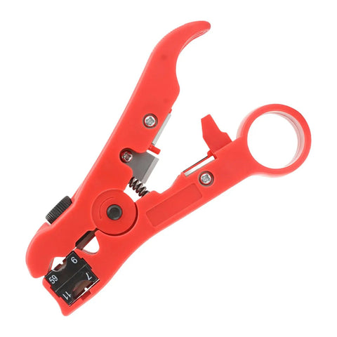 Gimme Those RG59 And RG7 Cables Stripped With Ease Using This Badass Multifunction Electric Pliers Tool that is red and ergonomic.
