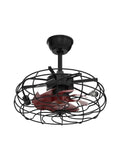 Dope Farmhouse Style Ceiling Fan With Light And Remote Control Enclosed Caged 8 Blade Ceiling Fan With LED Bulbs