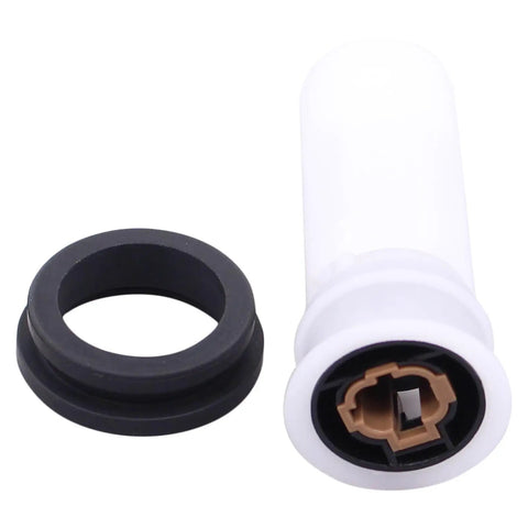 Windshield Washer Fluid Level Sensor That Fits A Ton Of Nissan And Infiniti Rides From 350Z To GTR Plus Altima Armada Frontier Maxima Murano Quest Sentra Xterra Stanza EX35 FX35 black plastic sensor with gasket