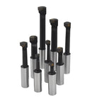Nine Pack Boring Head Set With R8 Shank One Half Inch Boring Bar Carbide Construction For Bridgeport Milling Replacement Kit