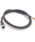 M12 12 Pin Female Connector Cable A Code Straight Aviation Plug Electrical PVC Industrial Molded Unshielded 5 Meter AWG 26