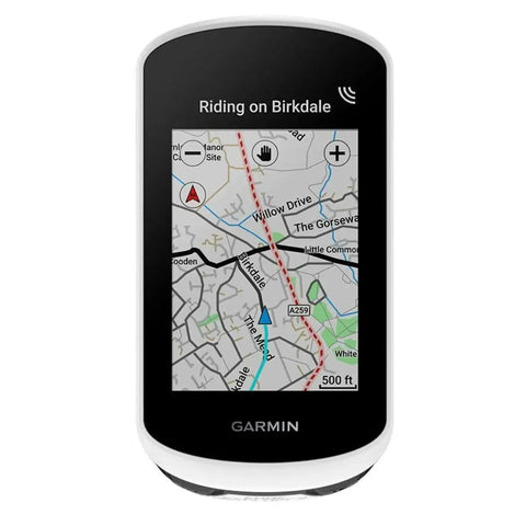 Easy GPS Cycling Computer With Maps And Turn By Turn Navigation shown on a 3-inch glove-friendly touchscreen, eBike compatible.