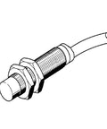 Heavy Duty M12 Proximity Switch Sensor SIEF-M12NB-PS-K-L Model, rugged 12mm design, industrial automation use, side view illustration