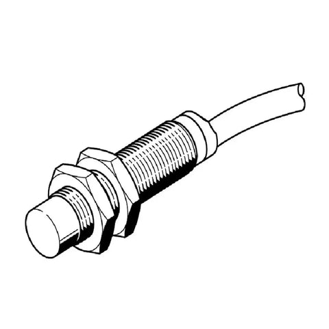 Heavy Duty M12 Proximity Switch Sensor SIEF-M12NB-PS-K-L Model, rugged 12mm design, industrial automation use, side view illustration