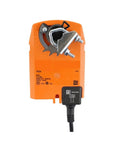 Heavy Duty Ac Dc 24 Volts Motorized Damper Actuator with 2.5 Nm torque, mounted for HVAC ventilation control.