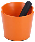Orange ABS Coffee Knock Box 2.5L Open Top With Non Slip Base Lightweight For Home Cafe Barista Grade Espresso Gear