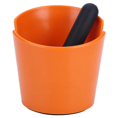 Orange ABS Coffee Knock Box 2.5L Open Top With Non Slip Base Lightweight For Home Cafe Barista Grade Espresso Gear