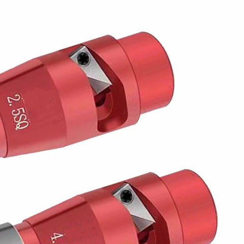 Rugged Aluminum Alloy Electric Wire Stripper And Twist Splicer Fits Standard Power Drills For Small To Medium Gauge Wires, red tool heads.