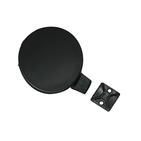 Straight Plug Front Tow Hook Trailer Towing Cover Cap For Tesla Model 3 2017 Through 2019, unpainted black composite