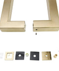 Stainless Steel 304 Grade Tubular Back-To-Back Shower Door Pull Handle, 8-Inch Center-To-Center, Satin Brass Finish components and screws