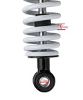 Close-up of adjustable front shock set spring showing 16mm diameter, part of Adjustable Front Shock Set Two Pieces For 50Cc To 125Cc Kid Quad ATV Go Kart 10 Inch And 11 Inch Eye To Eye 275Mm Travel 55Mm Height Adjustable 350Lbs Max Load.