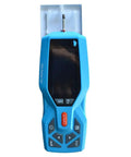 Hella Portable Digital Surface Roughness Meter With Crystal Clear LCD Display For Quick Machined Finish Checks And Straight Up Reliable Factory Floor Inspections in blue with LCD panel and measuring probe.