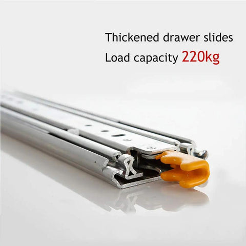 Heavy Duty Push To Open Drawer Slides With Soft Close Three Panel