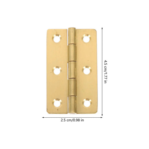 Golden Copper Piano Hinges Set, 4 Pcs For Jewelry Boxes And Wood Cabinets, Smooth Quiet Folding Butt Hinges, Easy Install Replacement Hardware
