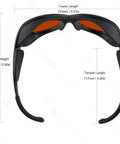 OD 6 Plus Laser Safety Specs For 190nm To 550nm Wavelengths Violet Blue Green Laser Eyewear Pro Grade Frame Style 2 Black