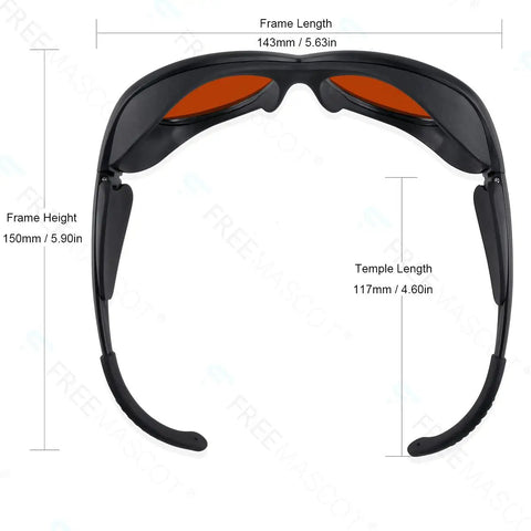 OD 6 Plus Laser Safety Specs For 190nm To 550nm Wavelengths Violet Blue Green Laser Eyewear Pro Grade Frame Style 2 Black