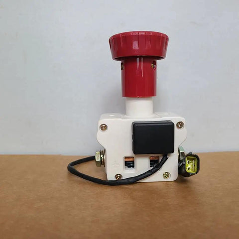 Emergency Stop Switch Disconnector On Off Manual Scram For Electric Forklifts Pallet Trucks And Golf Carts ZDK32 350A 220V Heavy Duty Safety Stop Button, red push button