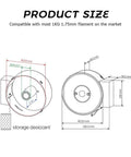 Diagram showing dimensions of Filament Dryer Box For 3D Printer Filament Storage And Drying, compatible with 1.75mm filaments.