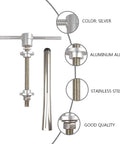 Bike Headset And Bottom Bracket Press Tool Set Pro Grade Center Shaft Bearing Installer showing silver aluminum alloy and stainless steel components