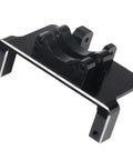 Aluminum Servo Mount Bracket for 1/24 Scale RC Crawlers, Compatible With 08MA Servos, CNC machined, black finish, front view.
