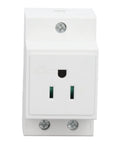 Built Like A Tank Din Rail Power Outlet Socket with flame retardant nylon housing, 15A, 110-250V suitable for industrial use.