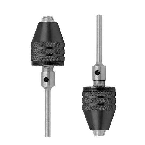 Two-Piece Keyless Mini Jaw Drill Chuck Collet Adapter for 0.3-3.4mm Bits, Quick-Change Converter With 2.35mm Round Shank