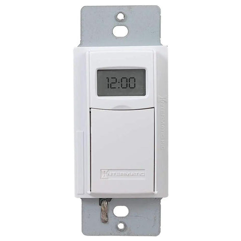 Front view of Digital In Wall 7 Day Astronomic Timer Switch No Neutral Wire Required For Easy Retrofit And Decorator Style