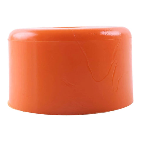 Side view of orange 2.55 Inch Diameter Scissor Bumper for Skyjack SJIII series lifts, 65 mm diameter, 38 mm thick.