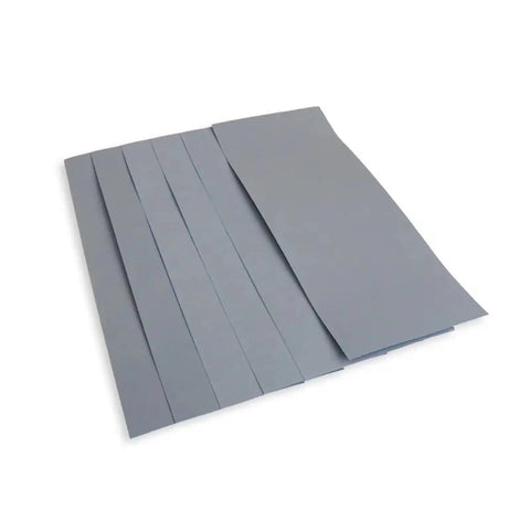 Get Fresh 100 Pc Assorted Wet Dry Sanding Sheets Sized At 9x3 8 Inch for wood metal polishing, showing various gray sheets.